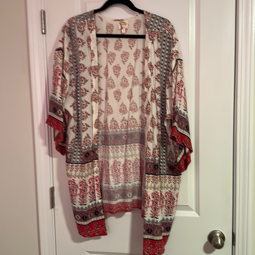Kimono XL Pink Fig and Flowers